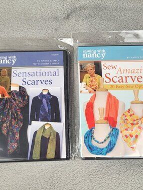 Sewing With Nancy Lot of 2 Sew Amazing Scarves 2013 & Sensational Scarves 2010
